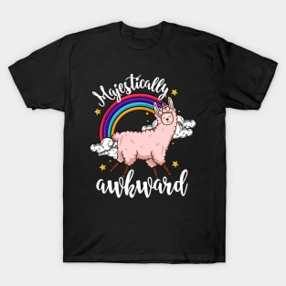 Llamacorn Majestically Awkward - Llama Unicorn Gift T-Shirt